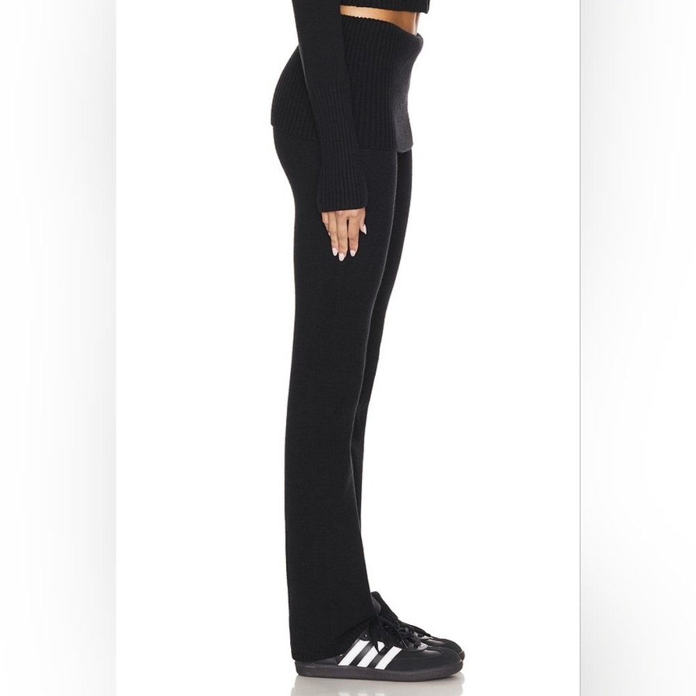 Frankie's Bikini Black Aimee Cable Cloud Knit Hoodie & Fleur Pants Set Small - Picture 11 of 12